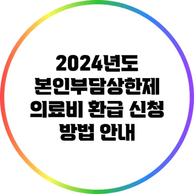 2024년도 본인부담상한제 의료비 환급 신청 방법 안내