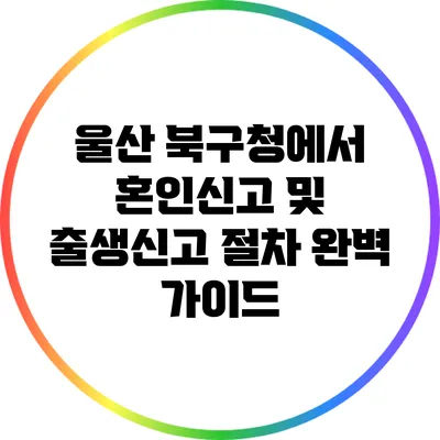 울산 북구청에서 혼인신고 및 출생신고 절차 완벽 가이드