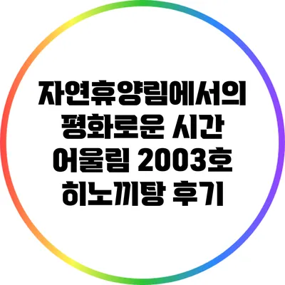 자연휴양림에서의 평화로운 시간: 어울림 2003호 히노끼탕 후기