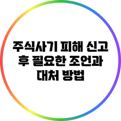 주식사기 피해 신고 후 필요한 조언과 대처 방법