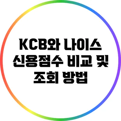 KCB와 나이스 신용점수 비교 및 조회 방법
