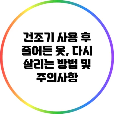 건조기 사용 후 줄어든 옷, 다시 살리는 방법 및 주의사항
