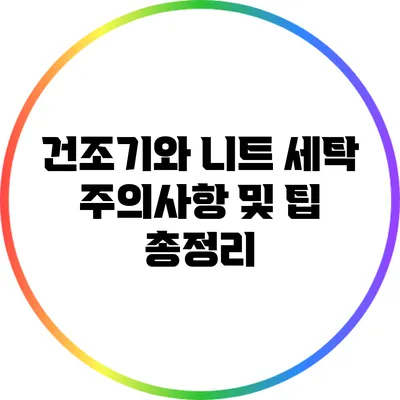 건조기와 니트 세탁: 주의사항 및 팁 총정리