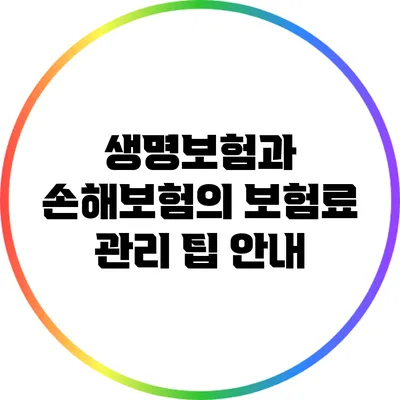 생명보험과 손해보험의 보험료 관리 팁 안내