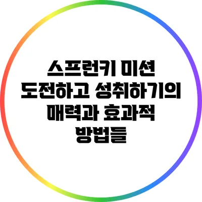 스프런키 미션: 도전하고 성취하기의 매력과 효과적 방법들