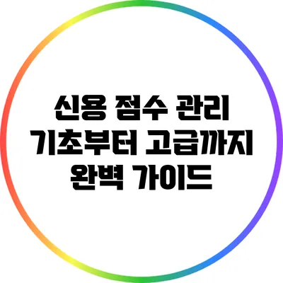 신용 점수 관리: 기초부터 고급까지 완벽 가이드
