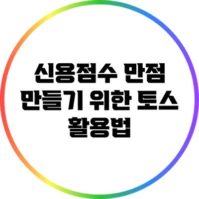 신용점수 만점 만들기 위한 토스 활용법