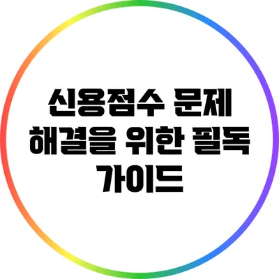 신용점수 문제 해결을 위한 필독 가이드