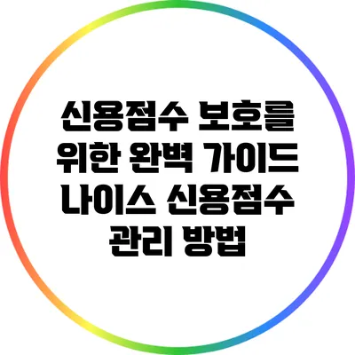 신용점수 보호를 위한 완벽 가이드: 나이스 신용점수 관리 방법