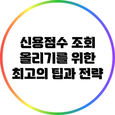 신용점수 조회 올리기를 위한 최고의 팁과 전략