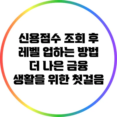 신용점수 조회 후 레벨 업하는 방법: 더 나은 금융 생활을 위한 첫걸음