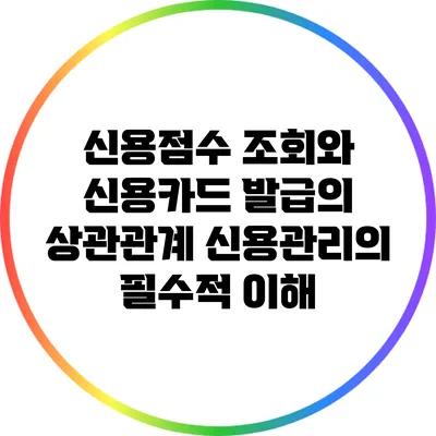 신용점수 조회와 신용카드 발급의 상관관계: 신용관리의 필수적 이해