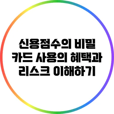 신용점수의 비밀: 카드 사용의 혜택과 리스크 이해하기