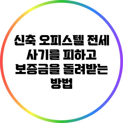 신축 오피스텔 전세 사기를 피하고 보증금을 돌려받는 방법