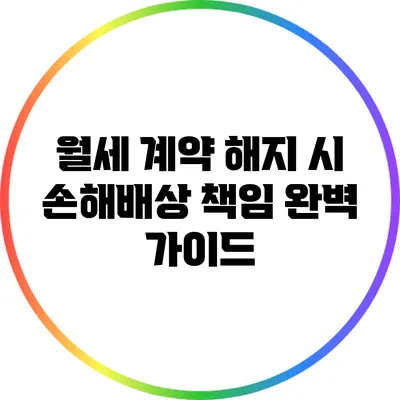 월세 계약 해지 시 손해배상 책임 완벽 가이드