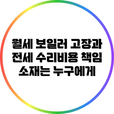 월세 보일러 고장과 전세 수리비용: 책임 소재는 누구에게?