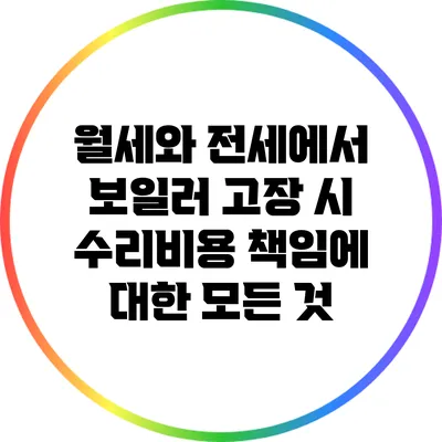 월세와 전세에서 보일러 고장 시 수리비용 책임에 대한 모든 것