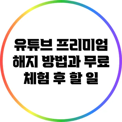 유튜브 프리미엄 해지 방법과 무료 체험 후 할 일