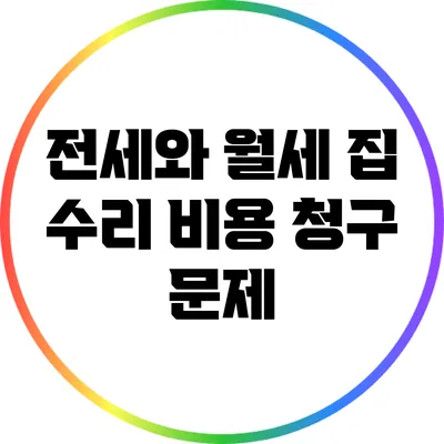 전세와 월세: 집 수리 비용 청구 문제