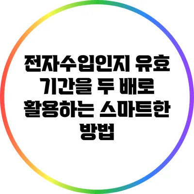전자수입인지 유효 기간을 두 배로 활용하는 스마트한 방법
