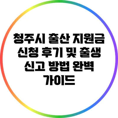 청주시 출산 지원금 신청 후기 및 출생 신고 방법 완벽 가이드