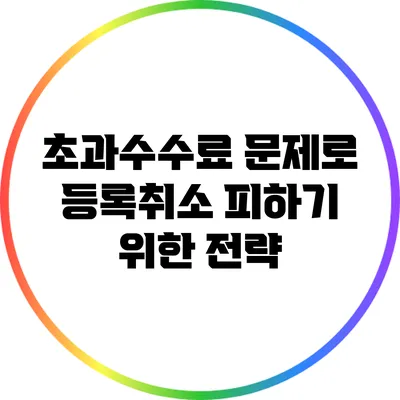 초과수수료 문제로 등록취소 피하기 위한 전략
