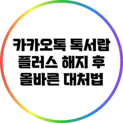 카카오톡 톡서랍 플러스 해지 후 올바른 대처법