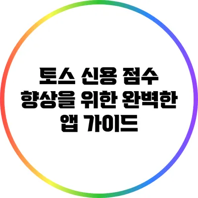 토스 신용 점수 향상을 위한 완벽한 앱 가이드