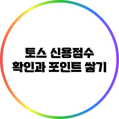토스 신용점수 확인과 포인트 쌓기