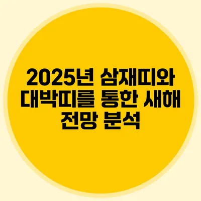 2025년 삼재띠와 대박띠를 통한 새해 전망 분석