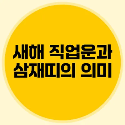 새해 직업운과 삼재띠의 의미