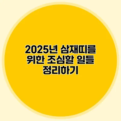 2025년 삼재띠를 위한 조심할 일들 정리하기