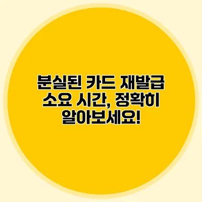 분실된 카드 재발급 소요 시간, 정확히 알아보세요!