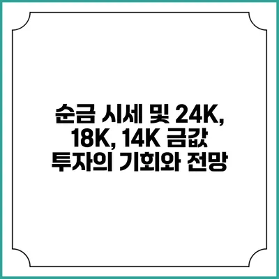 순금 시세 및 24K, 18K, 14K 금값 투자의 기회와 전망