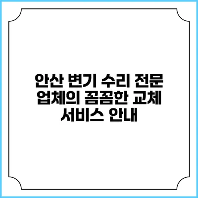 안산 변기 수리: 전문 업체의 꼼꼼한 교체 서비스 안내