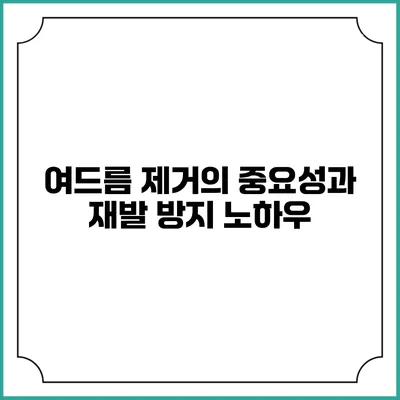여드름 제거의 중요성과 재발 방지 노하우