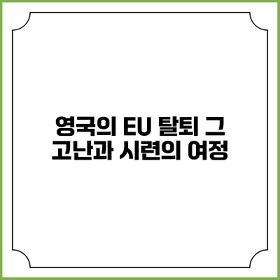 영국의 EU 탈퇴: 그 고난과 시련의 여정