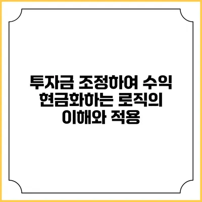 투자금 조정하여 수익 현금화하는 로직의 이해와 적용