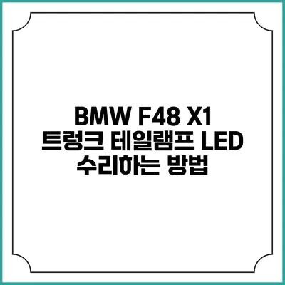 BMW F48 X1 트렁크 테일램프 LED 수리하는 방법