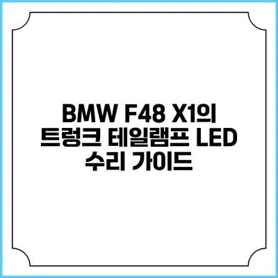 BMW F48 X1의 트렁크 테일램프 LED 수리 가이드