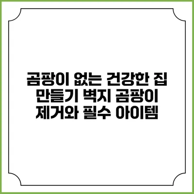 곰팡이 없는 건강한 집 만들기: 벽지 곰팡이 제거와 필수 아이템
