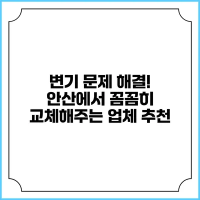 변기 문제 해결! 안산에서 꼼꼼히 교체해주는 업체 추천