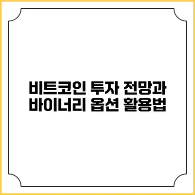 비트코인 투자 전망과 바이너리 옵션 활용법