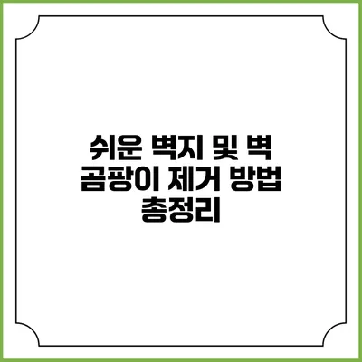 쉬운 벽지 및 벽 곰팡이 제거 방법 총정리