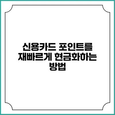 신용카드 포인트를 재빠르게 현금화하는 방법
