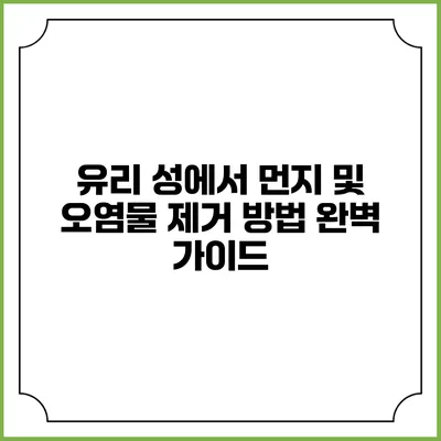 유리 성에서 먼지 및 오염물 제거 방법 완벽 가이드