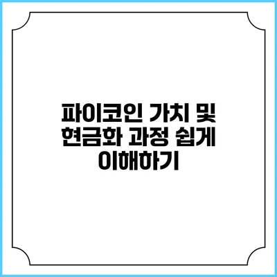 파이코인 가치 및 현금화 과정 쉽게 이해하기