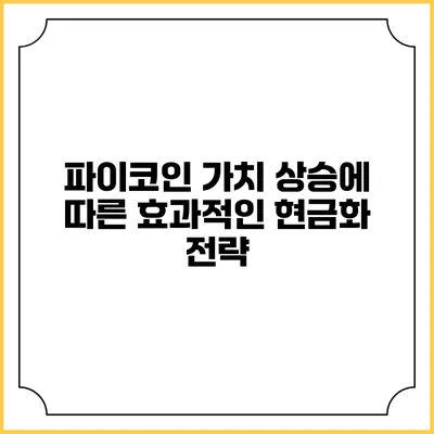 파이코인 가치 상승에 따른 효과적인 현금화 전략