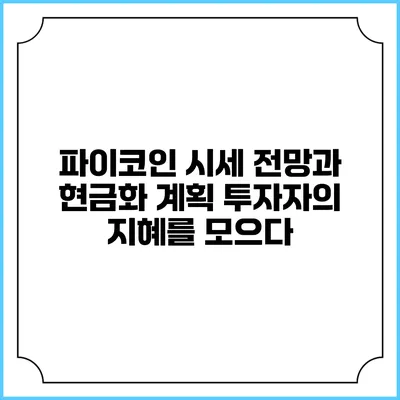 파이코인 시세 전망과 현금화 계획: 투자자의 지혜를 모으다