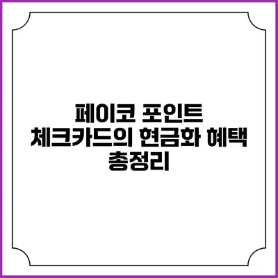 페이코 포인트 체크카드의 현금화 혜택 총정리